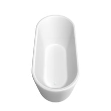 Load image into Gallery viewer, Wyndham Ursula 59 Inch Freestanding Bathtub in Matte White with Shiny White Trim and Floor Mounted Faucet in Matte Black- Wyndham
