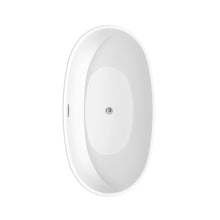 Load image into Gallery viewer, Wyndham Juno 59 Inch Freestanding Bathtub in Matte White with Brushed Nickel Drain and Overflow Trim- Wyndham