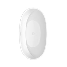 Load image into Gallery viewer, Wyndham Juno 59 Inch Freestanding Bathtub in Matte White with Shiny White Trim and Floor Mounted Faucet in Brushed Gold- Wyndham