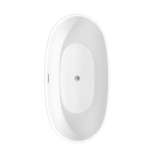 Load image into Gallery viewer, Wyndham Juno 63 Inch Freestanding Bathtub in Matte White with Brushed Nickel Drain and Overflow Trim- Wyndham