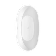Load image into Gallery viewer, Wyndham Juno 63 Inch Freestanding Bathtub in Matte White with Shiny White Trim and Floor Mounted Faucet in Matte Black- Wyndham