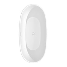 Load image into Gallery viewer, Wyndham Juno 67 Inch Freestanding Bathtub in Matte White with Polished Chrome Drain and Overflow Trim- Wyndham