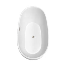 Load image into Gallery viewer, Wyndham Juno 67 Inch Freestanding Bathtub in Matte White with Brushed Nickel Drain and Overflow Trim- Wyndham