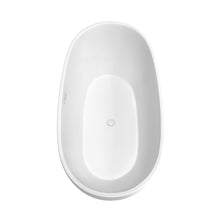 Load image into Gallery viewer, Wyndham Juno 67 Inch Freestanding Bathtub in Matte White with Shiny White Trim and Floor Mounted Faucet in Matte Black- Wyndham