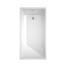 Load image into Gallery viewer, Wyndham Hannah 59 Inch Freestanding Bathtub in White with Polished Chrome Trim and Floor Mounted Faucet in Matte Black- Wyndham