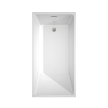 Load image into Gallery viewer, Wyndham Hannah 59 Inch Freestanding Bathtub in White with Brushed Nickel Drain and Overflow Trim- Wyndham
