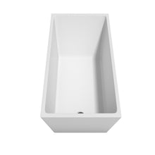 Load image into Gallery viewer, Wyndham Hannah 59 Inch Freestanding Bathtub in White with Floor Mounted Faucet, Drain and Overflow Trim in Matte Black- Wyndham