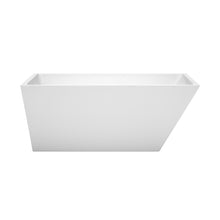 Load image into Gallery viewer, Wyndham Hannah 59 Inch Freestanding Bathtub in White with Shiny White Drain and Overflow Trim- Wyndham