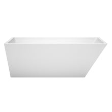 Load image into Gallery viewer, Wyndham Hannah 67 Inch Freestanding Bathtub in White with Polished Chrome Drain and Overflow Trim- Wyndham
