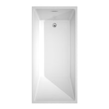 Load image into Gallery viewer, Wyndham Hannah 67 Inch Freestanding Bathtub in White with Polished Chrome Trim and Floor Mounted Faucet in Matte Black- Wyndham