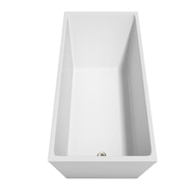 Load image into Gallery viewer, Wyndham Hannah 67 Inch Freestanding Bathtub in White with Floor Mounted Faucet, Drain and Overflow Trim in Brushed Nickel- Wyndham