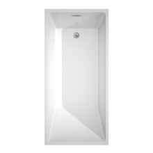 Load image into Gallery viewer, Wyndham Hannah 67 Inch Freestanding Bathtub in White with Brushed Nickel Drain and Overflow Trim- Wyndham