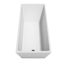 Load image into Gallery viewer, Wyndham Hannah 67 Inch Freestanding Bathtub in White with Floor Mounted Faucet, Drain and Overflow Trim in Matte Black- Wyndham