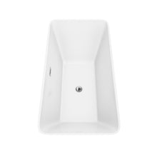 Load image into Gallery viewer, Wyndham Tiffany 59 Inch Freestanding Bathtub in White with Polished Chrome Drain and Overflow Trim- Wyndham