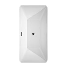 Load image into Gallery viewer, Wyndham Tiffany 59 Inch Freestanding Bathtub in White with Matte Black Drain and Overflow Trim- Wyndham