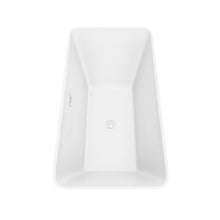 Load image into Gallery viewer, Wyndham Tiffany 59 Inch Freestanding Bathtub in White with Shiny White Trim and Floor Mounted Faucet in Matte Black- Wyndham