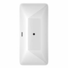 Load image into Gallery viewer, Wyndham Tiffany 67 Inch Freestanding Bathtub in White with Floor Mounted Faucet, Drain and Overflow Trim in Matte Black- Wyndham