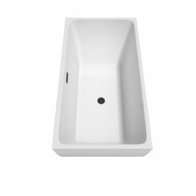 Load image into Gallery viewer, Wyndham Rachel 59 Inch Freestanding Bathtub in White with Matte Black Drain and Overflow Trim- Wyndham