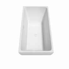 Load image into Gallery viewer, Wyndham Rachel 59 Inch Freestanding Bathtub in White with Shiny White Drain and Overflow Trim- Wyndham
