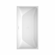 Load image into Gallery viewer, Wyndham Rachel 59 Inch Freestanding Bathtub in White with Shiny White Trim and Floor Mounted Faucet in Matte Black- Wyndham