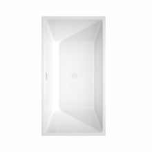 Load image into Gallery viewer, Wyndham Sara 59 Inch Freestanding Bathtub in White with Shiny White Drain and Overflow Trim- Wyndham