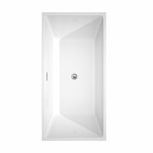 Load image into Gallery viewer, Wyndham Sara 63 Inch Freestanding Bathtub in White with Floor Mounted Faucet, Drain and Overflow Trim in Polished Chrome- Wyndham