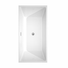 Load image into Gallery viewer, Wyndham Sara 63 Inch Freestanding Bathtub in White with Polished Chrome Drain and Overflow Trim- Wyndham