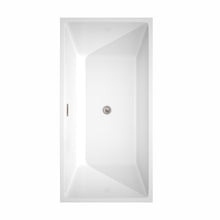 Load image into Gallery viewer, Wyndham Sara 63 Inch Freestanding Bathtub in White with Brushed Nickel Drain and Overflow Trim- Wyndham