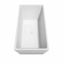 Load image into Gallery viewer, Wyndham Sara 63 Inch Freestanding Bathtub in White with Shiny White Drain and Overflow Trim- Wyndham