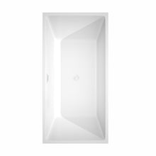 Load image into Gallery viewer, Wyndham Sara 63 Inch Freestanding Bathtub in White with Shiny White Trim and Floor Mounted Faucet in Matte Black- Wyndham