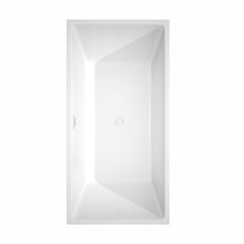 Load image into Gallery viewer, Wyndham Sara 63 Inch Freestanding Bathtub in White with Shiny White Drain and Overflow Trim- Wyndham