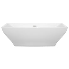Load image into Gallery viewer, Wyndham Maryam 71 Inch Freestanding Bathtub in White with Polished Chrome Drain and Overflow Trim- Wyndham