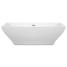 Load image into Gallery viewer, Wyndham Maryam 71 Inch Freestanding Bathtub in White with Brushed Nickel Drain and Overflow Trim- Wyndham