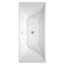 Load image into Gallery viewer, Wyndham Maryam 71 Inch Freestanding Bathtub in White with Brushed Nickel Drain and Overflow Trim- Wyndham