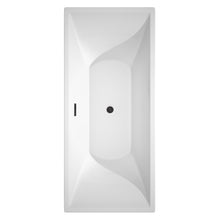 Load image into Gallery viewer, Wyndham Maryam 71 Inch Freestanding Bathtub in White with Matte Black Drain and Overflow Trim- Wyndham