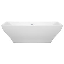 Load image into Gallery viewer, Wyndham Maryam 71 Inch Freestanding Bathtub in White with Shiny White Drain and Overflow Trim- Wyndham