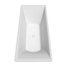 Load image into Gallery viewer, Wyndham Maryam 71 Inch Freestanding Bathtub in White with Shiny White Drain and Overflow Trim- Wyndham
