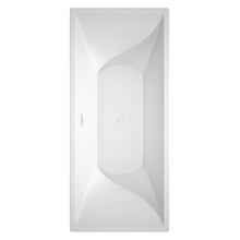 Load image into Gallery viewer, Wyndham Maryam 71 Inch Freestanding Bathtub in White with Shiny White Trim and Floor Mounted Faucet in Matte Black- Wyndham