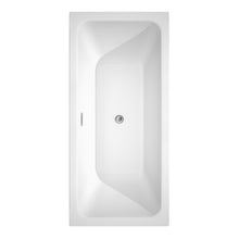 Load image into Gallery viewer, Wyndham Galina 67 Inch Freestanding Bathtub in White with Polished Chrome Trim and Floor Mounted Faucet in Matte Black- Wyndham