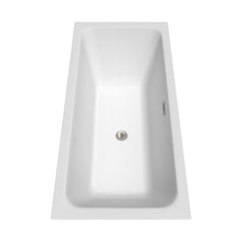 Load image into Gallery viewer, Wyndham Galina 67 Inch Freestanding Bathtub in White with Brushed Nickel Drain and Overflow Trim- Wyndham
