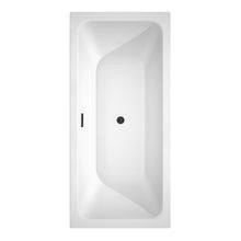 Load image into Gallery viewer, Wyndham Galina 67 Inch Freestanding Bathtub in White with Floor Mounted Faucet, Drain and Overflow Trim in Matte Black- Wyndham