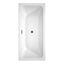 Load image into Gallery viewer, Wyndham Galina 67 Inch Freestanding Bathtub in White with Matte Black Drain and Overflow Trim- Wyndham