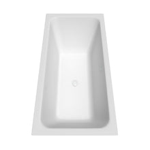 Load image into Gallery viewer, Wyndham Galina 67 Inch Freestanding Bathtub in White with Shiny White Trim and Floor Mounted Faucet in Matte Black- Wyndham