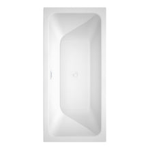 Load image into Gallery viewer, Wyndham Galina 67 Inch Freestanding Bathtub in White with Shiny White Drain and Overflow Trim- Wyndham