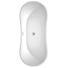 Load image into Gallery viewer, Wyndham Bolera 71 Inch Freestanding Bathtub in White with Polished Chrome Drain and Overflow Trim- Wyndham
