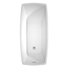 Load image into Gallery viewer, Wyndham Antigua 67 Inch Freestanding Bathtub in White with Floor Mounted Faucet, Drain and Overflow Trim in Polished Chrome- Wyndham