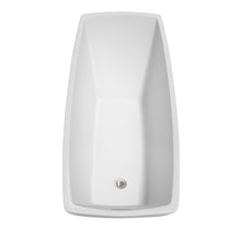 Load image into Gallery viewer, Wyndham Antigua 67 Inch Freestanding Bathtub in White with Floor Mounted Faucet, Drain and Overflow Trim in Brushed Nickel- Wyndham