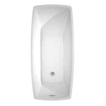Load image into Gallery viewer, Wyndham Antigua 67 Inch Freestanding Bathtub in White with Floor Mounted Faucet, Drain and Overflow Trim in Brushed Nickel- Wyndham