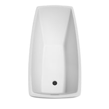 Load image into Gallery viewer, Wyndham Antigua 67 Inch Freestanding Bathtub in White with Floor Mounted Faucet, Drain and Overflow Trim in Matte Black- Wyndham