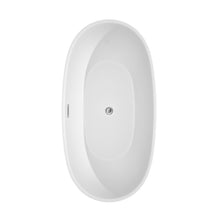 Load image into Gallery viewer, Wyndham Juno 63 Inch Freestanding Bathtub in White with Floor Mounted Faucet, Drain and Overflow Trim in Polished Chrome- Wyndham